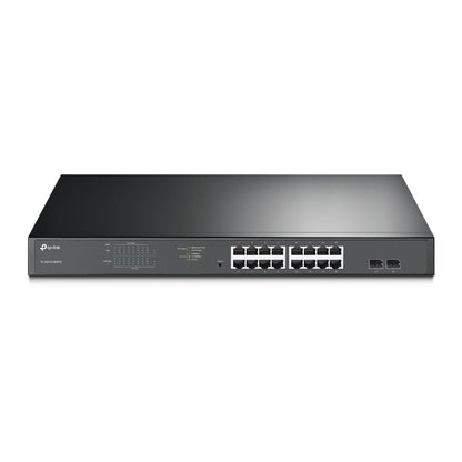 TP-Link TL-SG1218MPE 16-Port Gigabit Easy Smart PoE+ Switch with 2 SFP Slots Multi-purpose PoE Switch, 16x 10/100/1000Mbps RJ45 PoE+ Ports, 192W PoE Power, MTU/Port/Tag-based VLAN, QoS, IGMP Snooping, Web/Utility Management