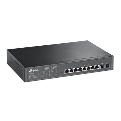 TP-Link TL-SG2210MP 10-Port Gigabit Smart Switch with 8-Port PoE+, 2 SFP Slots, 150W PoE Power, Integration with Omada SDN Controller, 802.1Q VLAN, STP/RSTP/MSTP, IGMP Snooping, QoS, Robust Security, SNMP, Dual Image, IPv6