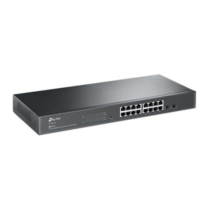 TP-Link TL-SG2218 16-Port Gigabit Smart Switch with 2 SFP Slots Integration with Omada SDN Controller, Static Routing, 802.1Q VLAN, STP/RSTP/MSTP, IGMP Snooping, Static Routing, QoS, Robust Security, SNMP, Dual Image, IPv6