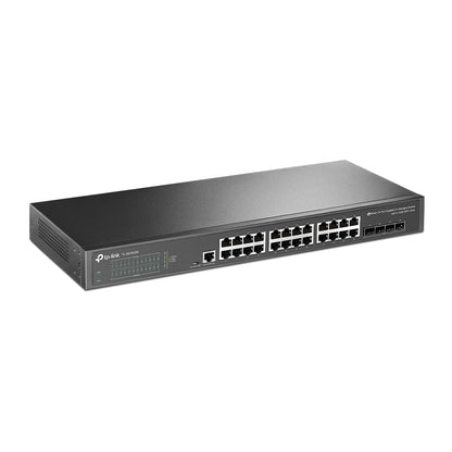 TP-Link TL-SG3428X 24-Port Gigabit L2+ Managed Switch with 4 10GE SFP+ Slots Lightning Fast Uplink, RJ45 Ports, Integration with Omada SDN Controller, Static Routing, IGMP Snooping, 802.1p/DSCP QoS, SNMP, Dual Image, IPv6