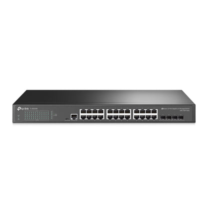 TP-Link TL-SG3428 24-Port Gigabit L2+ Managed Switch with 4 SFP Slots, 24x RJ45 Ports, Micro USB Console Ports, Integration with Omada SDN Controller, Static Routing, IGMP Snooping, 802.1p/DSCP QoS, SNMP, Dual Image, IPv6
