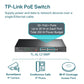 TP-Link 16 Port 10/100 Mbps + 2-Port Gigabit Rackmount Switch 250W / 150W Ethernet Hub with 16-Port PoE+, 2x Combo SFP Slots (Unmanaged) PoE Transmission for Surveillance Up to 250m, Priority Mode for Port 1-8, Isolation Mode | TL-SL1218MP, TL-SL1218P