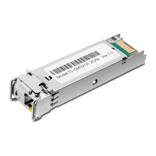 TP-Link TL-SM321A-2 1000Base-BX WDM Bi-Directional SFP Module Hot Swappable Single-Mode Fiber Optic Transceiver with Up to 2 km Transmission Range TP LINK TPLINK