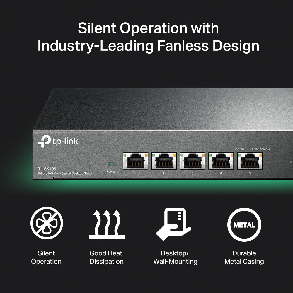 TP-Link TL-SG105-M2 5-Port 2.5Gbps Multi-Gigabit Desktop Switch