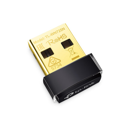 TP-Link TL-WN725N 150Mbps Wireless N Nano USB 2.0 Adapter 2.4GHz, Ad-Hoc / Infrastructure Modes, Nano Size Wi-Fi for Windows, macOS, Linux