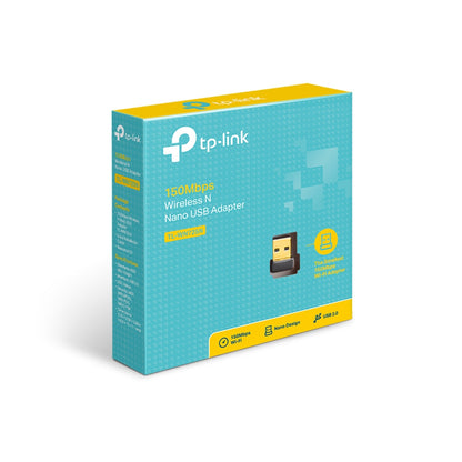 TP-Link TL-WN725N 150Mbps Wireless N Nano USB 2.0 Adapter 2.4GHz, Ad-Hoc / Infrastructure Modes, Nano Size Wi-Fi for Windows, macOS, Linux