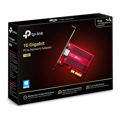 [CLEARANCE] TP-Link TX401 10 Gigabit PCIe 3.0 Network Adapter 10Gbps Multi-Speed Booster Supports Windows 11/10/8.1/8/7, Windows Servers 2019/2016/2012 R2, Linux OS TP LINK TPLINK
