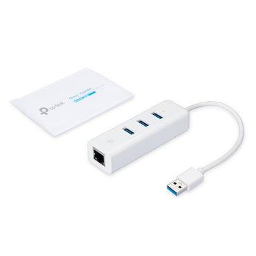 TP-Link UE330 USB 3.0 3-Port Hub & Gigabit Ethernet Adapter 2-in-1 USB Adapter Driver Free Up to 1000Mbps for Windows XP / Vista / 7 / 8 / 8.1 / 10, macOS X (10.9 and later), Linux OS