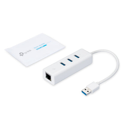 TP-Link UE330 USB 3.0 3-Port Hub & Gigabit Ethernet Adapter 2-in-1 USB Adapter Driver Free Up to 1000Mbps for Windows XP / Vista / 7 / 8 / 8.1 / 10, macOS X (10.9 and later), Linux OS