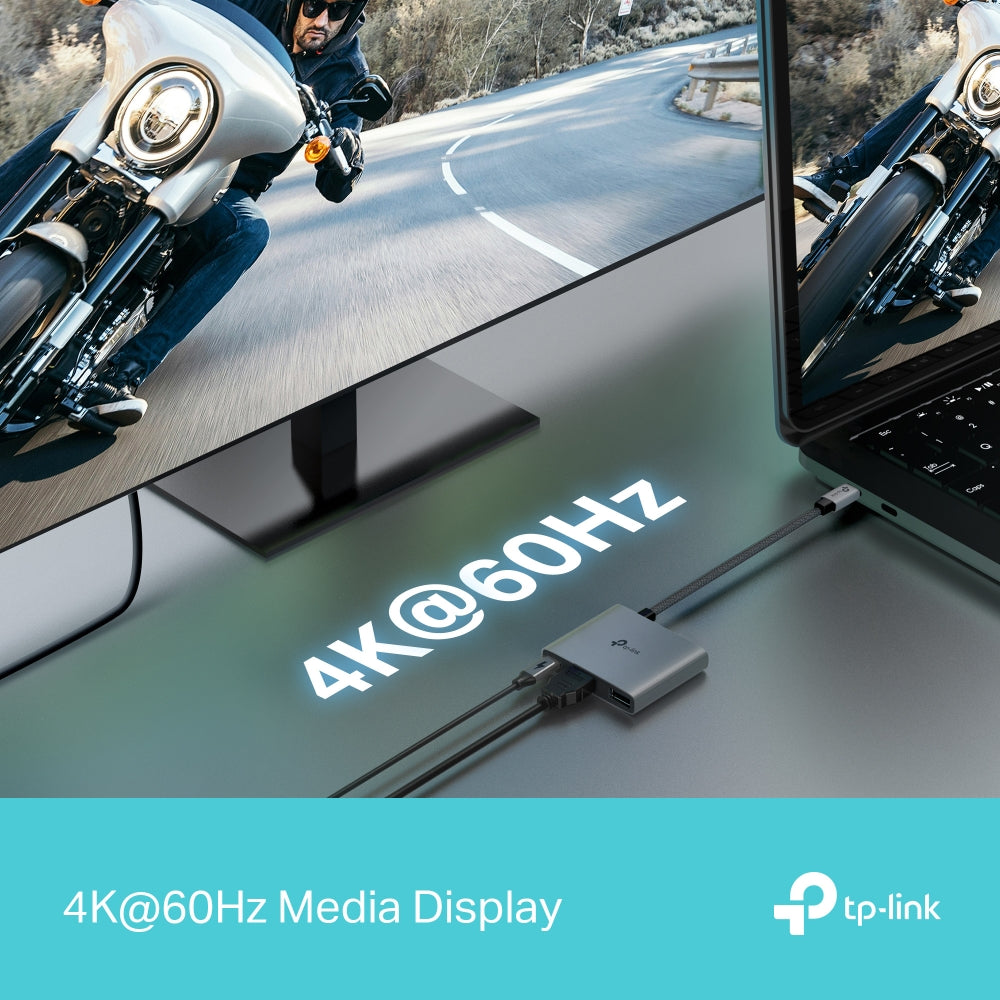 TP-Link UH9120C 9 in 1 Hub with 4K 60Hz HDMI, 2 USB-A 3.0, USB Type-C 3.0, PD100W Fast Charging, SD / TF 20MB/s Card Slots, RJ45 1Gbps Ethernet Ports, 5Gbps SuperSpeed Data Transfer, Multicompatible Plug & Play for PC Desktop Laptop