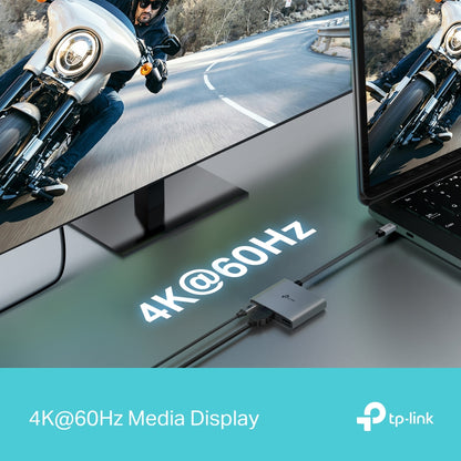 TP-Link UH9120C 9 in 1 Hub with 4K 60Hz HDMI, 2 USB-A 3.0, USB Type-C 3.0, PD100W Fast Charging, SD / TF 20MB/s Card Slots, RJ45 1Gbps Ethernet Ports, 5Gbps SuperSpeed Data Transfer, Multicompatible Plug & Play for PC Desktop Laptop