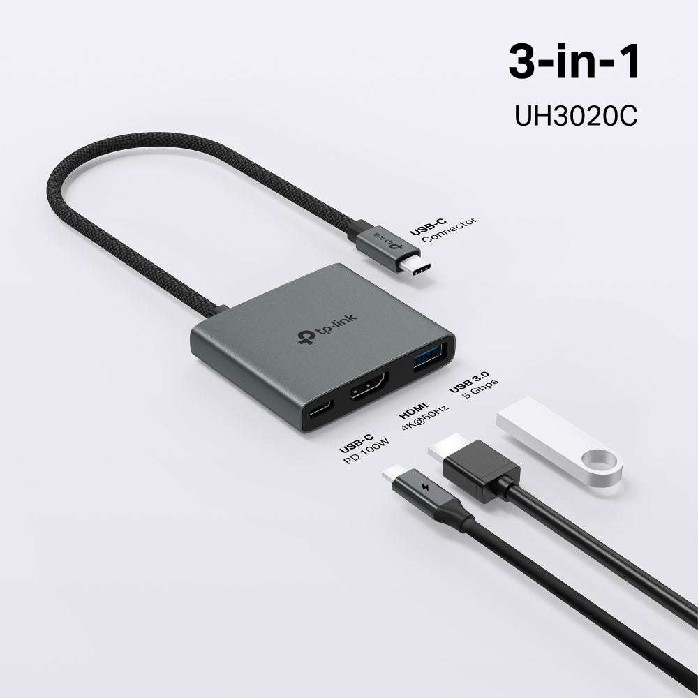 TP-Link UH9120C 9 in 1 Hub with 4K 60Hz HDMI, 2 USB-A 3.0, USB Type-C 3.0, PD100W Fast Charging, SD / TF 20MB/s Card Slots, RJ45 1Gbps Ethernet Ports, 5Gbps SuperSpeed Data Transfer, Multicompatible Plug & Play for PC Desktop Laptop