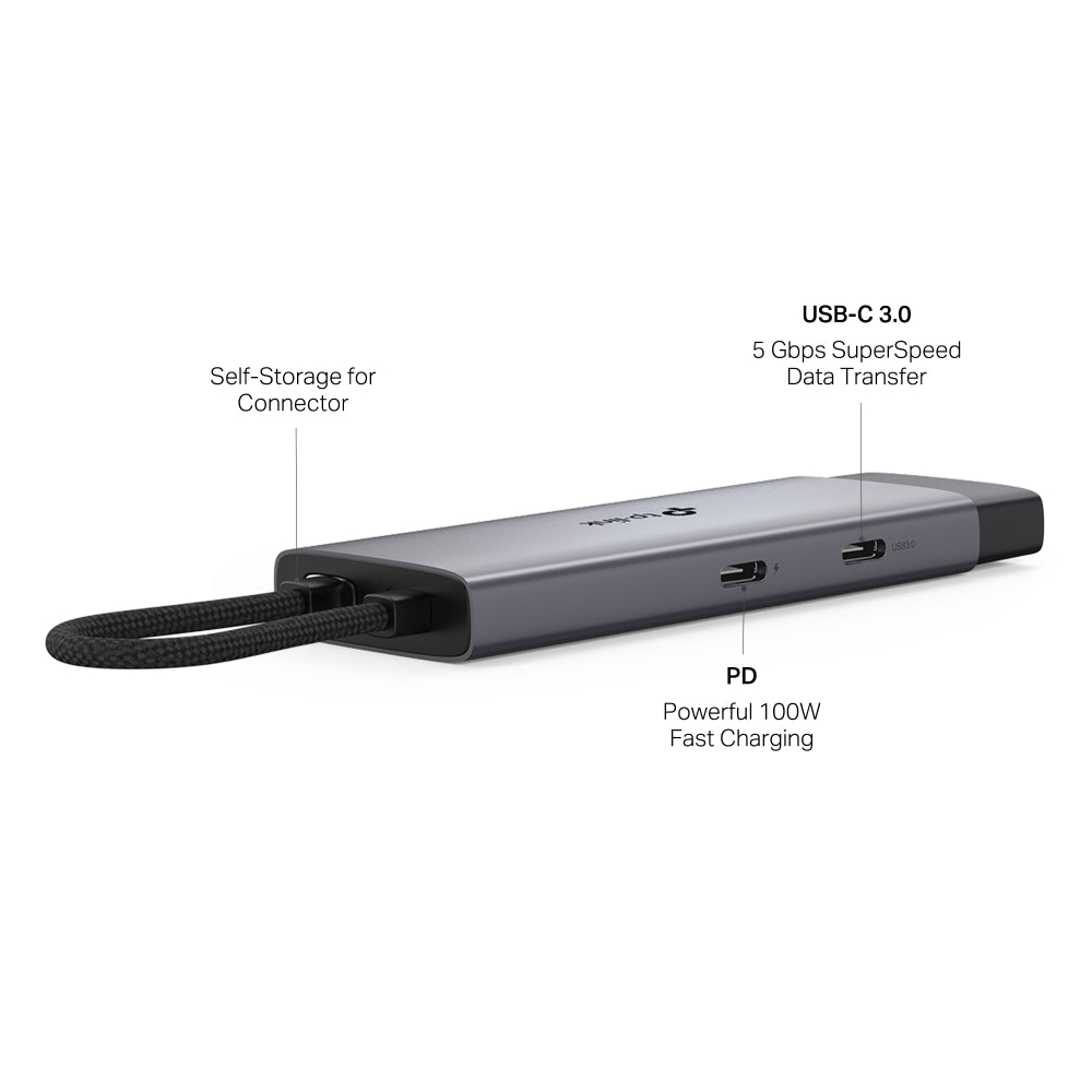 TP-Link UH9120C 9 in 1 Hub with 4K 60Hz HDMI, 2 USB-A 3.0, USB Type-C 3.0, PD100W Fast Charging, SD / TF 20MB/s Card Slots, RJ45 1Gbps Ethernet Ports, 5Gbps SuperSpeed Data Transfer, Multicompatible Plug & Play for PC Desktop Laptop