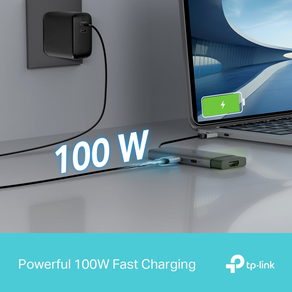TP-Link UH9120C 9 in 1 Hub with 4K 60Hz HDMI, 2 USB-A 3.0, USB Type-C 3.0, PD100W Fast Charging, SD / TF 20MB/s Card Slots, RJ45 1Gbps Ethernet Ports, 5Gbps SuperSpeed Data Transfer, Multicompatible Plug & Play for PC Desktop Laptop