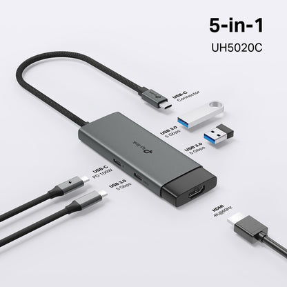 TP-Link UH9120C 9 in 1 Hub with 4K 60Hz HDMI, 2 USB-A 3.0, USB Type-C 3.0, PD100W Fast Charging, SD / TF 20MB/s Card Slots, RJ45 1Gbps Ethernet Ports, 5Gbps SuperSpeed Data Transfer, Multicompatible Plug & Play for PC Desktop Laptop