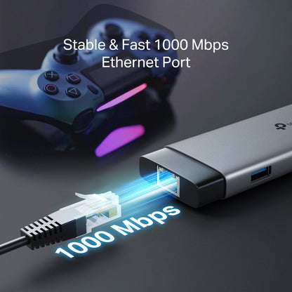 TP-Link UH9120C 9 in 1 Hub with 4K 60Hz HDMI, 2 USB-A 3.0, USB Type-C 3.0, PD100W Fast Charging, SD / TF 20MB/s Card Slots, RJ45 1Gbps Ethernet Ports, 5Gbps SuperSpeed Data Transfer, Multicompatible Plug & Play for PC Desktop Laptop