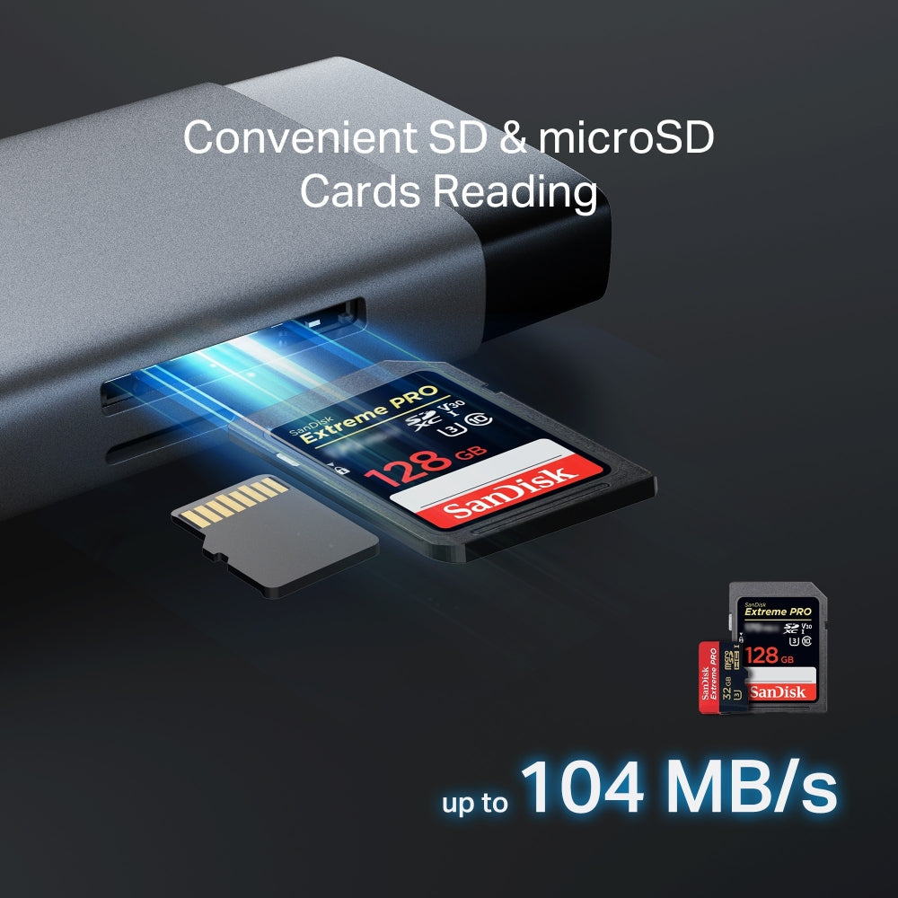TP-Link UH9120C 9 in 1 Hub with 4K 60Hz HDMI, 2 USB-A 3.0, USB Type-C 3.0, PD100W Fast Charging, SD / TF 20MB/s Card Slots, RJ45 1Gbps Ethernet Ports, 5Gbps SuperSpeed Data Transfer, Multicompatible Plug & Play for PC Desktop Laptop