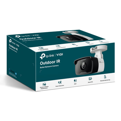 TP-Link VIGI C320I 2.8MM 4MM 6MM 2MP Mini Outdoor IR Bullet Network Security Surveillance Camera IP67 Weatherproof  with IR Infrared Night Vision, Smart Detection, Remote Monitoring, PoE RJ45 Port