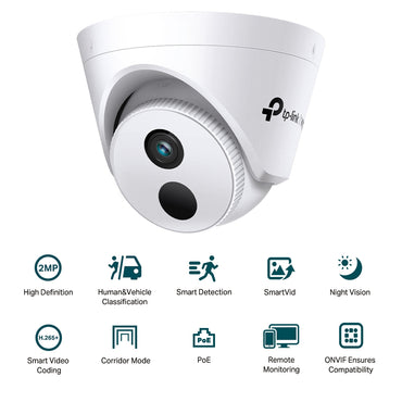 TP-Link VIGI C420I 2.8MM / 4MM 2MP IR Turret Network Security Surveillance Camera with Infrared Night Vision, Smart Detection, Remote Monitoring, PoE RJ45 Port CCTV TP LINK TPLINK
