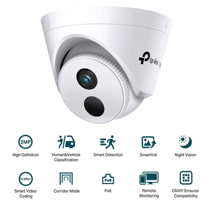 TP-Link VIGI C420I 2.8MM / 4MM 2MP IR Turret Network Security Surveillance Camera with Infrared Night Vision, Smart Detection, Remote Monitoring, PoE RJ45 Port CCTV TP LINK TPLINK