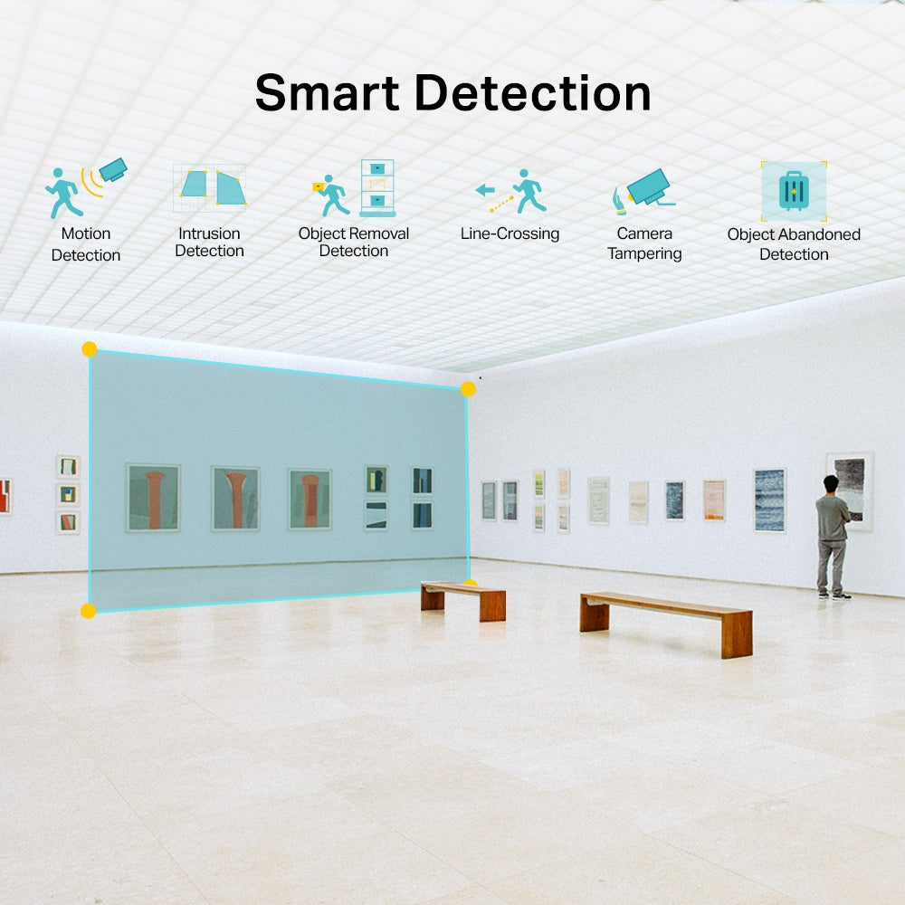 TP-Link VIGI C430I 2.8MM 4MM 3MP IR Turret Network Camera CCTV Security Surveillance Camera with IR Infrared Night Vision, Smart Detection, Remote Monitoring, PoE RJ45 Port