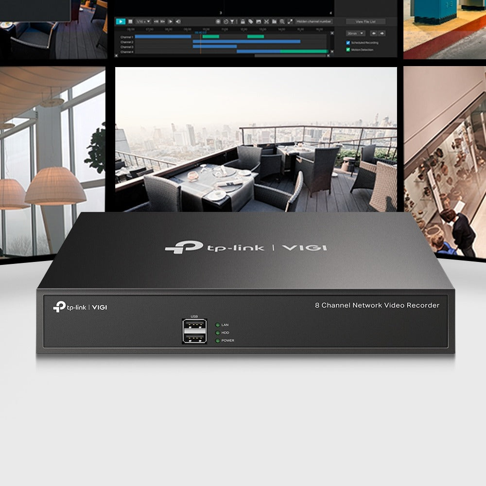 TP-Link VIGI NVR1008H 8-Channel Network Video Recorder H.265+ 4K UHD (Plug & Play) with ONVIF Barrier-Free Compatibility, Two-way Audio, Smart Detection, Remote Monitoring, 24/7 Recording CCTV NVR TP LINK TPLINK