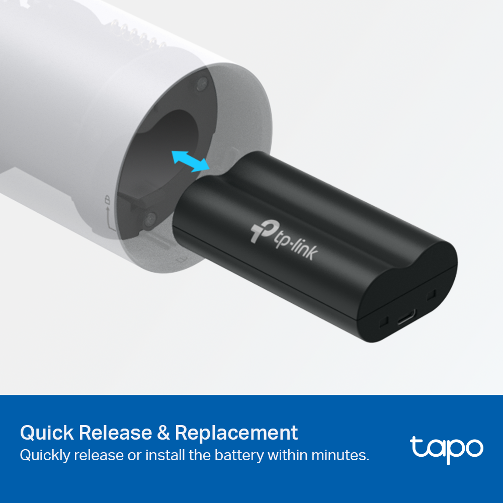 TP-Link Tapo A100 Battery Pack 6700mAh for Tapo D230 Video Doorbell, C420 & C400 Battery-Powered Security Cameras with Up to 180 Days Operating Time & 5-Hour Charging Time  | CCTV & Surveillance Camera System | TP Link TPLink