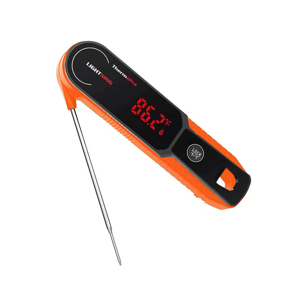  ThermoPro Lightning 1-Second Instant Read Meat Thermometer,  Calibratable Kitchen Food Thermometer with Ambidextrous Display, Waterproof  Cooking Thermometer for Oil Deep Fry Smoker BBQ Grill: Home & Kitchen