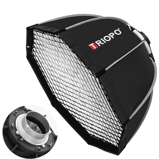Triopo GP90 (90cm) Octagon Softbox + Honeycomb Grid with Bowens Mount Ring for Godox Nanlite Aputure Studio Light - Photography Lighting & Equipment