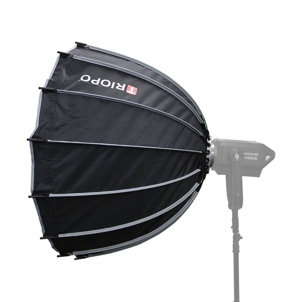 Triopo GP90 (90cm) Folding Parabolic Softbox with Bowens Mount Ring, Honeycomb Grid, Removable Front Diffuser, Reflective Silver Interior for Godox Nanlite Aputure Studio Light - Photography Lighting & Equipment