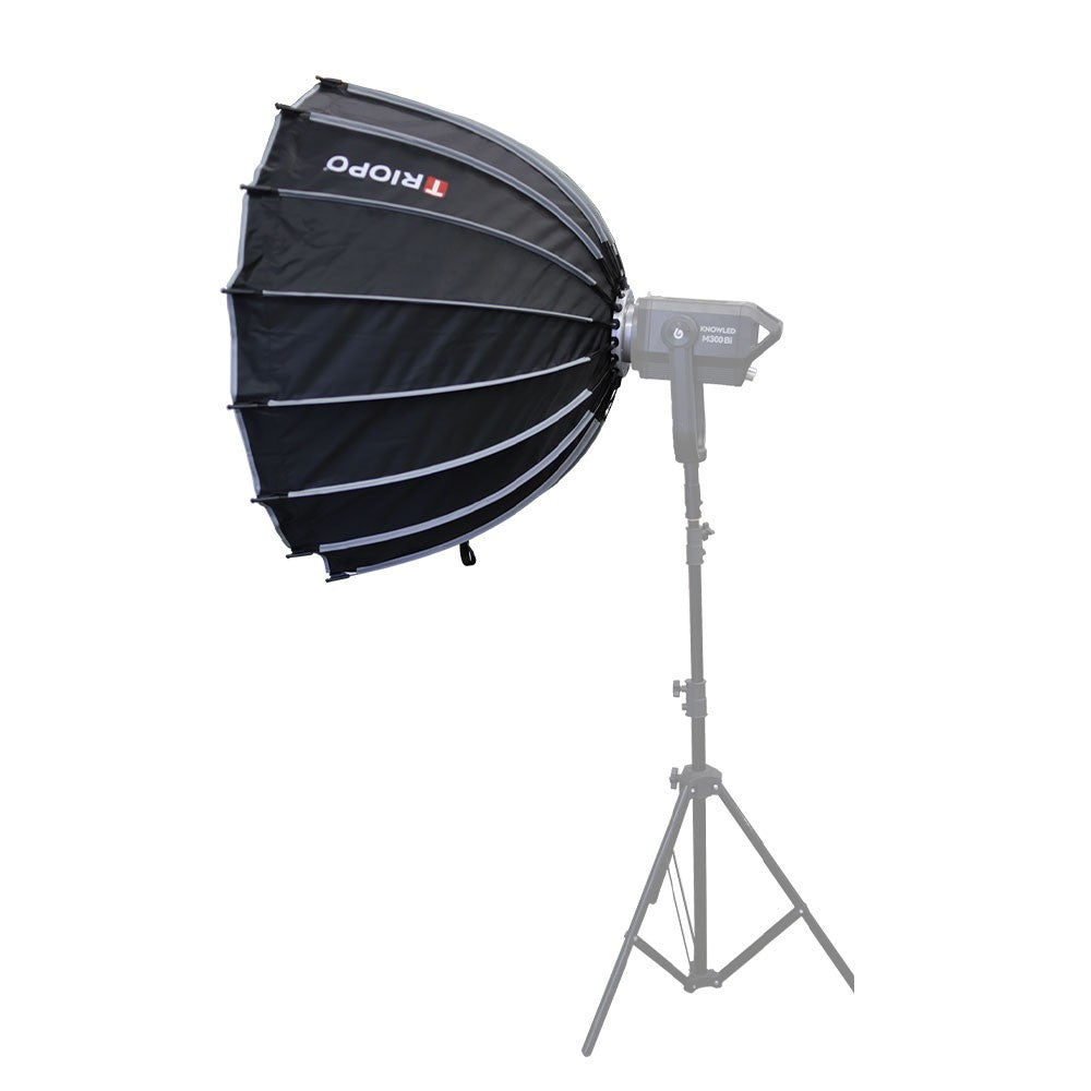 Triopo GP90 (90cm) Folding Parabolic Softbox with Bowens Mount Ring, Honeycomb Grid, Removable Front Diffuser, Reflective Silver Interior for Godox Nanlite Aputure Studio Light - Photography Lighting & Equipment