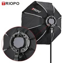 Triopo KX55 Foldable Octagon Softbox with Universal Chuck for Speedlite Flashes Godox Yongnuo Neewer Nikon Sony Fujifilm Canon Speedlite Flash Light Camera Photography Studio Lighting Equipment