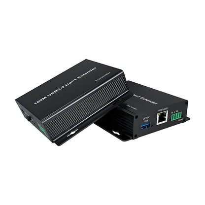 ArgoX USB 3.2 Gen 1 Extender CAT6A Ethernet 1x Transmitter + 1x Receiver with 100M Range, 4-Port USB Hub Receiver, High-Speed 5Gbps, Plug & Play for PC Persol Computer, Printer, Windows, MAC OS, Linux and Chrome OS