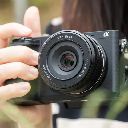 TTArtisan 27mm f/2.8 AF Autofocus APS-C Format Sony E Mount Portrait Pancake Prime Lens with STM Stepping AF Motor, 13.8" Focusing Distance and USB-C Port Firmware Upgrade for Smooth Bokeh, Landscape, Scenic Photography