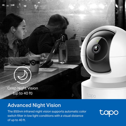 TP-Link Tapo C222 / C220 2K QHD / C200C 1080p Full HD Home CCTV WIFI Camera with 360° Pan / 114° Tilt, Night Vision, Smart AI Motion Detection, 2-Way Audio and 512GB MicroSD Slot for Home Security