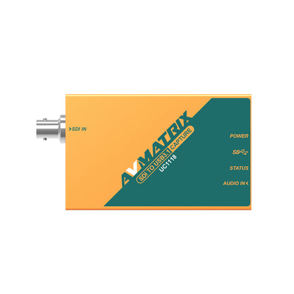 AVMatrix Uncompressed Video Capture UC1118 SDI / UC1218 HDMI / UC2018 HDMI/SDI to USB3.1 Type C with Auto Input Signal Detection, Up to 1080p60, Rate Up to 200MB/s via USB 3.1 Gen1 for Windows, Linux, macOS