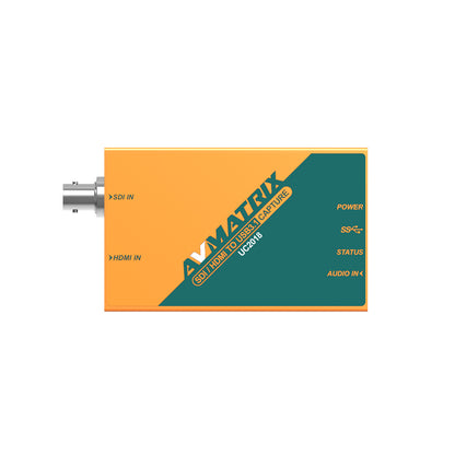 AVMatrix Uncompressed Video Capture UC1118 SDI / UC1218 HDMI / UC2018 HDMI/SDI to USB3.1 Type C with Auto Input Signal Detection, Up to 1080p60, Rate Up to 200MB/s via USB 3.1 Gen1 for Windows, Linux, macOS