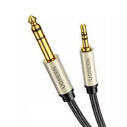 UGREEN 3.5mm Male to 6.35mm Male TRS AUX Audio Cable Hi-Fi with Gold-Plated Jack Connectors, Nylon Braided Jacket for PC, Laptop, Phone, Tablet, Speaker, Guitar, Amplifier, Headphone, etc. (1M, 2M, 3M, 5M) | 10325 10628 10629 10630