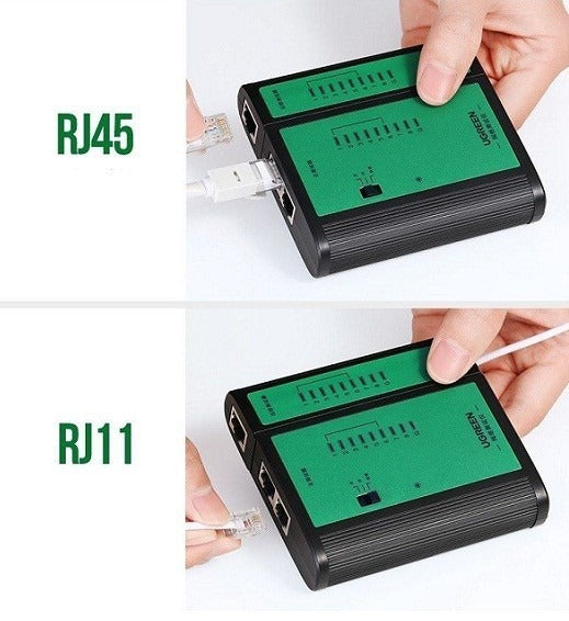 UGREEN Multifunctional RJ45 LAN Network and RJ11 Telephone Cable Tester with LED Display, 9V/DC Power for Ethernet Cat 5/Cat 5e/Cat 6/Cat 7, RJ11 6P and RJ45 8P Connectors | 10950