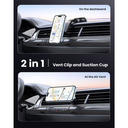 [CLEARANCE] UGREEN Wireless Fast Charging Magnetic Car Charger Phone Holder with Dashboard and Aircon Vent Mount for iPhone and Android Smartphones | 15120