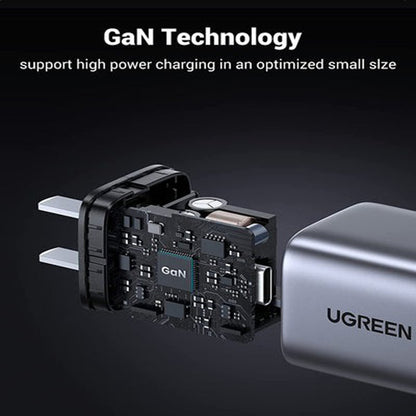 UGREEN Nexode 30W USB C Mini GaN Charger - Fast Charging Wall Adapter for iPhone Pro Max, iPad Air Mini Pro, Huawei, Samsung Galaxy Plus Ultra, Google Pixel, Android Smartphone, Tablet | 15329