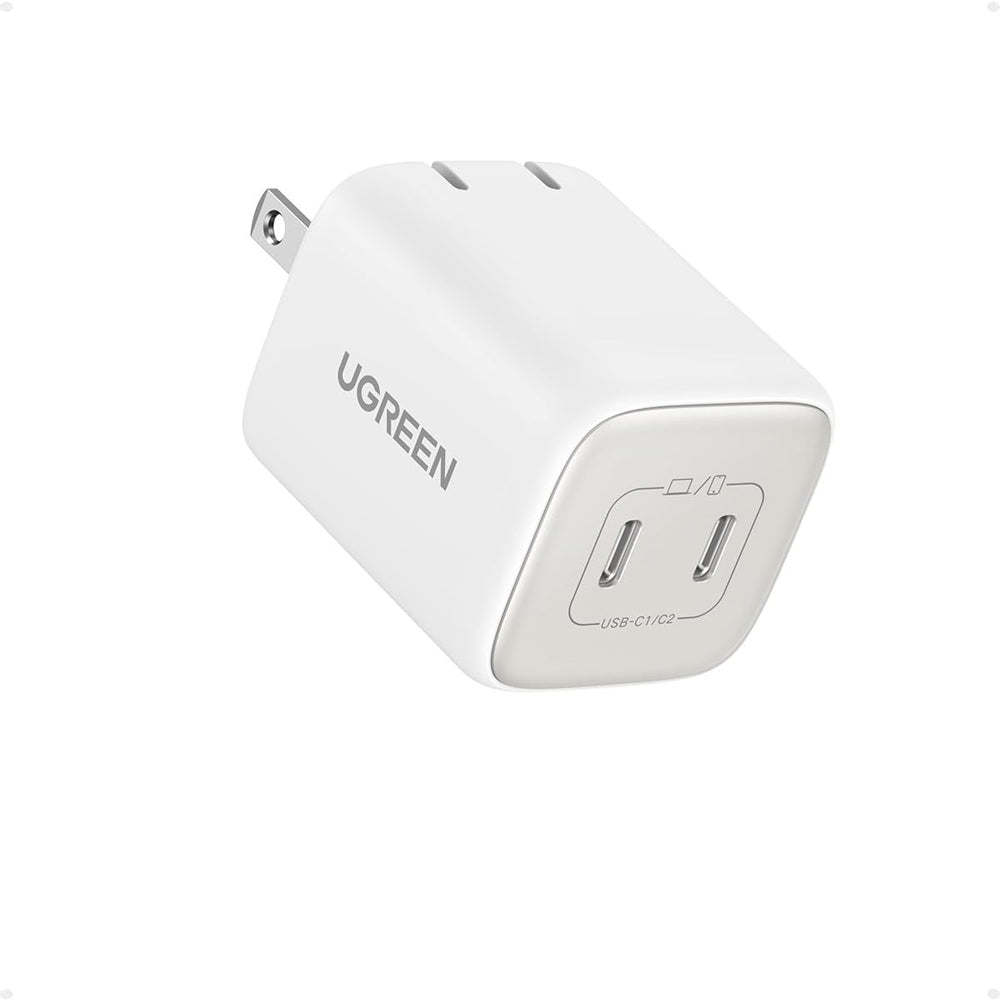 UGREEN Nexode 45W Dual Port USB C Mini GaN Fast Charging Wall Adapter Charger for iPhone Pro Max, iPad Air Mini Pro, Huawei, Samsung Galaxy, Google Pixel, Android Smartphone, Tablet, Laptop, etc. (Space Grey, White) | 15331 90572