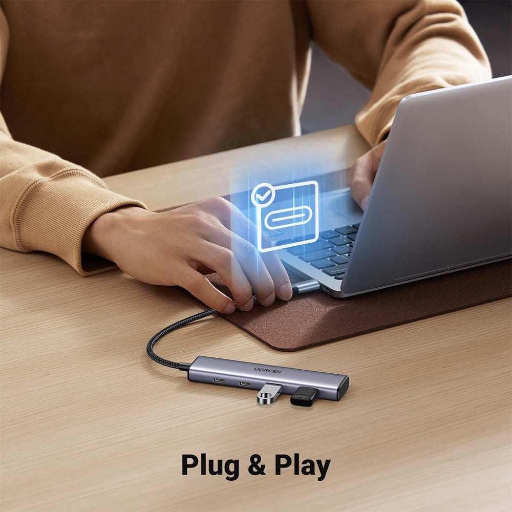 UGREEN 4 Port USB C Hub Multiport USB C & USB A 3.0 Adapter with 5Gbps Data Transmission Rate for PC, Desktop Computer, Laptop, MacBook, iMac, Tablet,  Mouse, Keyboard, Card Reader, etc. - Supports Windows, macOS, Linux, | 15395
