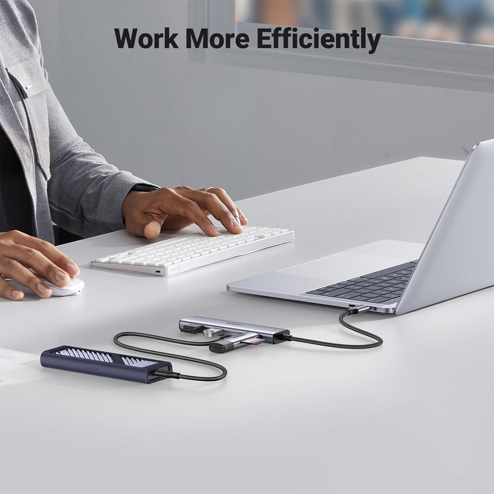 UGREEN 4 Port USB C Hub Multiport USB C & USB A 3.0 Adapter with 5Gbps Data Transmission Rate for PC, Desktop Computer, Laptop, MacBook, iMac, Tablet,  Mouse, Keyboard, Card Reader, etc. - Supports Windows, macOS, Linux, | 15395