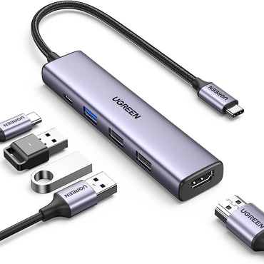 UGREEN Revodok 5-in-1 Multifunctional USB C Hub with 4K UHD HDMI, 100W PD Fast Charger, 2x 480Mbps USB A 2.0, 5Gbps USB A 3.0 for MacBook, iMac, PC, Laptop, etc. - Supports Windows, macOS, Linux | 15495