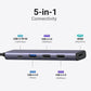 UGREEN Revodok 5-in-1 Multifunctional USB C Hub with 4K UHD HDMI, 100W PD Fast Charger, 2x 480Mbps USB A 2.0, 5Gbps USB A 3.0 for MacBook, iMac, PC, Laptop, etc. - Supports Windows, macOS, Linux | 15495