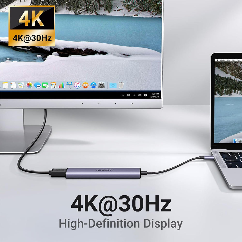UGREEN Revodok 5-in-1 Multifunctional USB C Hub with 4K UHD HDMI, 100W PD Fast Charger, 2x 480Mbps USB A 2.0, 5Gbps USB A 3.0 for MacBook, iMac, PC, Laptop, etc. - Supports Windows, macOS, Linux | 15495