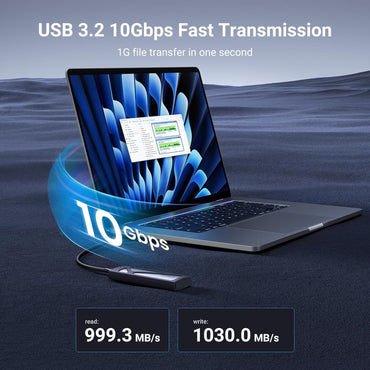 [CLEARANCE] UGREEN M.2 M-Key NVMe/PCIE SSD Hard Drive Aluminum Case Enclosure Adapter, 10Gbps USB 3.2 Gen2 USB C Transfer Rate, Supports M-Key & M+B Key and SSD Size 2230/ 2242/ 2260/ 2280 up to 8TB Capacity for Windows/macOs/Linux | 15512