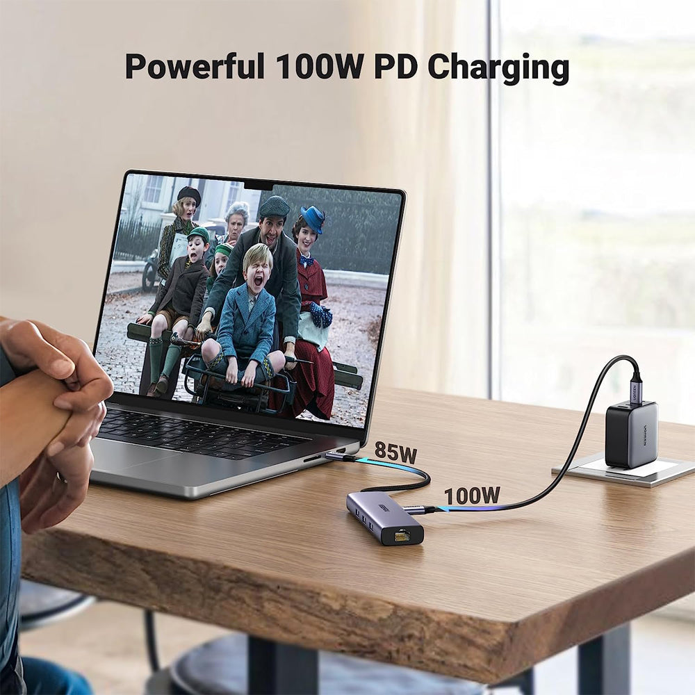 [CLEARANCE] UGREEN Revodok 6-in-1 Multifunctional USB C Hub with 4K UHD HDMI, 100W PD Fast Charger, 2x 480Mbps USB A 2.0, 5Gbps USB A 3.0, 1000Mbps RJ45 Gigabit Ethernet Port for MacBook, iMac, PC, Laptop, etc. - Supports Windows, macOS, Linux | 15495