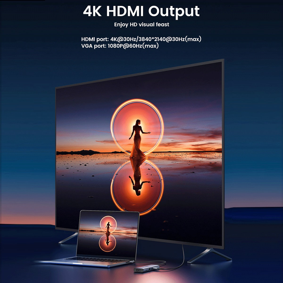 UGREEN Multifunctiol 9-in-1 USB C Hub with 4K HDMI VGA Video Converter, 100W PD Type C Fast Charger, 1000Mbps RJ45 Ethernet, SD / TF Memory Card Reader Slots, and 5Gbps High-Speed USB 3.0 Ports for Computer Laptop Phone MacBook iMac iPad